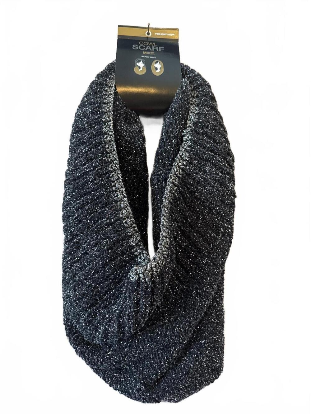 Mixit Black Cowl Sparkle Scarf - One Size